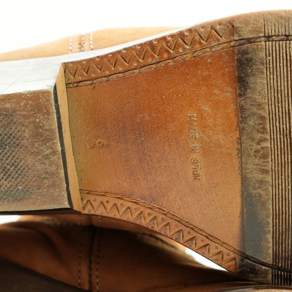 Nicole Boots Womens 6 B Brown Leather Slouch Boots Made in Spain - Picture 9 of 12